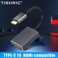 TISHRIC 4K Type C to HDMI-Compatible Converter USB C HDMI-Compatible Type-C Adapter Cable USB C Adapter For MacBook/Huawei PC