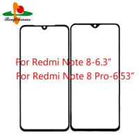 10Pcs\lot Outer Screen For Xiaomi Redmi Note 8/Note 8 Pro Front Touch Panel LCD Screen Out Glass Cover Lens Repair Replace