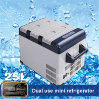 52L Car Portable Freezer Mini Fridge Compressor Box Fridge Insulin Ice Chamber 12/24V Dual-Use Mini Refrigerator 100-240V