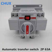 CHUX 2P 63A 230V MCB type Dual Power Automatic transfer switch ATS white color Circuit Breaker