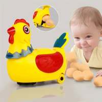 Kids Electric Hen Laying Eggs Walking Toy Music Interactive Educational Toys for Boys Girls Birthday Christmas Gift