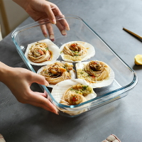 耐熱玻璃烤盤 微波爐家用烤箱餐盤菜盤 焗飯碗餃子披薩蒸魚盤子