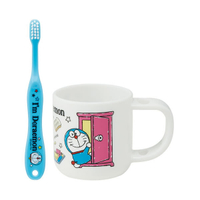 哆啦A夢Doraemon牙刷+漱口杯，牙刷架/牙刷杯架/水杯/牙刷組/牙刷杯，X射線【C493072】