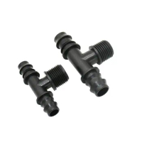 Male Thread 1/2" To16mm 20mm Garden Hose Tee Water Splitter G1/2 To 1/2 3/4 2-Way Tee Barb Connector 50Pcs
