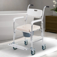 Personal Mobility Durable Waterproof Shower Accessible Transport Commode Medical Rolling Chair