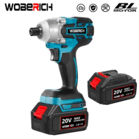 Brushless Cordless Rechargable Electric Screwdriver Impact Wrench High-speed Drill Driver+ LED Light For Makita 18V Battery