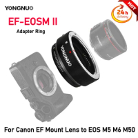 YONGNUO EF-EOSM II Auto Focus Lens Adapter Ring for Canon EOS EF/EF-S Mount Lens to EOS M EF-M M2 M3 M5 M6 M10 M50 M100