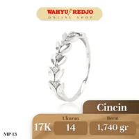 Cincin Daun Putih Emas Kadar 17K Wahyu Redjo CC-17K-29960319-PMR