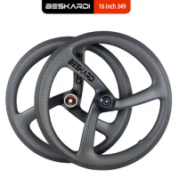 Folding Bike 16inch 349 Trispokes 11 Speed Carbon Wheels 74/130mm 100/130&amp;135mm Disc Brake T700 BESKARDI For Fnhon Gust Dnhon