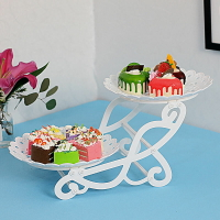 歐式三層水果盤客廳創意家用干果點心甜品臺展示架擺件多層蛋糕架