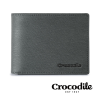 Crocodile 鱷魚皮件 真皮皮夾 維也納Wien系列 8卡 雙鈔票 短夾-0103-10404-黑藍二色