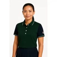 RTW Studio Polo Lengan Pendek Wanita Wimbledon Navy Green 2XL