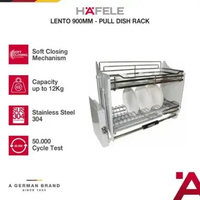 Hafele Lento Rak Piring Pull Down Tarik Elevator Dish Rack Stainless Steel 90 Cm