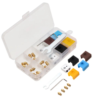 For MK8 Nozzles 20 Pcs 0.2/0.3/0.4/0.5mm 3D Printer Heating Block Silicone Case with DIY Tools and T