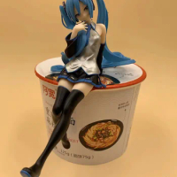 Virtual Singer VOCALOID Miku PVC Action Figures Toys Uniform Miku Figure in BOX Instant noodle press Gifts Anime Model Doll