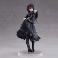20cm Anime Date A Live Kurumi Figure Nightmare Tokisaki Kurumi Action Figure Retro Black Dress PVC Collection Toys for Boys Gift
