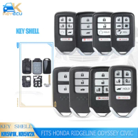 KEYECU 2/3/4/6/7 Button Smart Remote Car Key Shell Case Fob Replacement for Honda Civic C-RV Accord Fit City Jazz Shuttle Veze