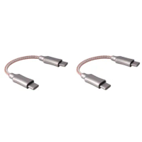 2X Portable Decoding Amp OTG Cable Type-C to Type-C Recording Line 8-Core Audio Cable for HiFi Headphone OTG Adapter