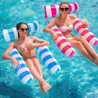 New Summer Inflatable Foldable Float Row Swimming Pool for Kids Floating Water Pad Air Mattress Bed Lounge Chair Beach Pool Toys