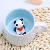 Cow Mug With Cow Inside Cute Coffee Mugs With Handle Tea Cups Ceramic Cup Funny Coffee Mugs With The Cup for Women Large Frame
