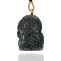 【喜緣玉品】618限定★天然翡翠藝術不動明王掛飾(直)