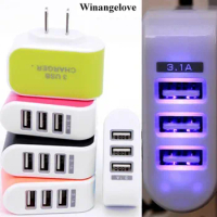 Winangelove 500pcs/lot 3USB ports 3.1A usb AC us wall charger home plug for samsung s7 s6 note 2 3 for iphone 7 6 5