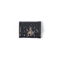 Dompet CHRISTIAN DIOR MY DIOR BLACK LEATHER TRIFOLD WALLET 100% ORIGINAL 9X8CM