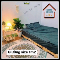 Giường Pallet +Nệm cao su non size 1m2X2m gỗ thông chiều cao gần 10cm