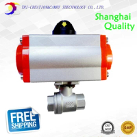 1/2" DN15 female stainless steel ball valve,2 way 316 screwed/pneumatic thread ball valve_double acting AT ball valve