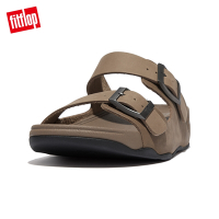 【FitFlop】GOGH MOC MENS BUCKLE LEATHER SLIDES扣環皮革造型雙帶涼鞋-男(灰褐色)