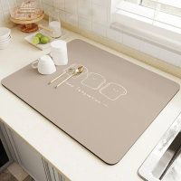Solid Color Kitchen Countertop Draining Mat Absorbent Household Quick-Dry Coaster Bar Coffee Machine