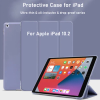 For Apple iPad 10.2 iPad2019 ipad2020 ipad2021 7th 8th 9th Gen 10.2inch Silicone Soft Case Triple Folding Protective Back Cover