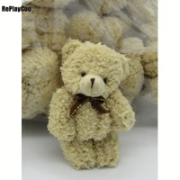 20PCS/LOT Mini Teddy Bear Stuffed Plush Toys 12cm Small Bear Stuffed Toys pelucia Pendant Kids Birthday Gift Party Decor 018