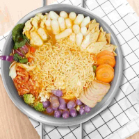 Stainless Steel Anti-spill Pot Ramen Noodles Soup Pots Portable Korean 201 Big Seafood for