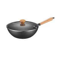 SUPOR Cast Iron Wok No Coating Titanium Genuine Stainless Stir Fried Pot 30/ 32/ 34cm Use for Gas Cooker Frying Pan Cooking Pot