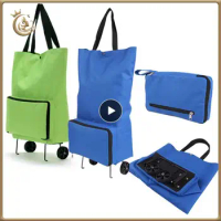 Foldable Portable Trolley Case With Wheels Multifunction Reusable Shopping Bag Non-woven Fabric Supermarket Grocery Pull Cart Ba