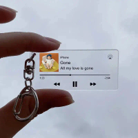 Spotify keychain acrylic music song artist name album cover custom keychain photo gift commemorative