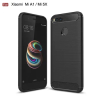 For Xiaomi A1 Mi A1 Mi 5X Silicone Case Matte Soft Cover For Xaomi mia1 Mi5x Shockproof Carbon Fiber Cases Coque Fundas