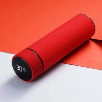 termos led display temperatur suhu doff / tumbler led air panas - red