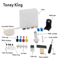 Toney King Diy Ciss Ink System Tank For HP 123 XL Cartridge Deskjet 1110 2130 2132 2134 3630 3632 3634 Printer Ciss Accessories