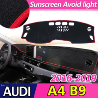 For Audi A4 B9 2016~2019 8W Anti-Slip Anti-UV Mat Dashboard Cover Pad Sun Shade Dashmat Dash Mat Cover Carpet Accessories S-line