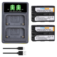 Powertrust NP-FM500H Camera Battery+LED USB Dual Charger with Type C Port for Sony A57 A58 A65 A77 A99 A550 A560 A580 A350 A500