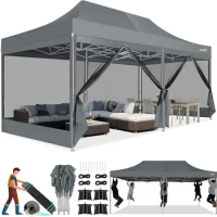 Canopy Tent 10x20 Heavy Duty Pop Up Canopy Tent with 4 Sidewalls Waterproof 10x20 Gazebo with Mosquito Netting Ez up Canopy
