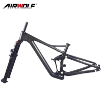 Airwolf 2024 MTB Frames 29er Full Suspension Fork Travel 145mm Carbon Mountain Bike Frames Shock Size 190*51mm PF30 MTB Fork