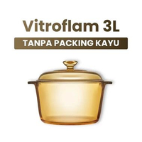 VISIONS Vitroflam Casserole Panci Sup 2L dan 3L Dengan Tutup Panci / Kaca Pyroceram Tahan Panas & Di