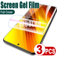 3PCS Hydrogel Film Screen Protector For Xiaomi Poco X3 NFC Pro GT Soft Protection Pocco X 3 3GT 3NFC 3Pro X3Pro X3NFC X3GT 600D