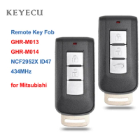 Keyecu Smart Remote Car Key Fob 2 / 3 Buttons 434MHz 47 Chip for Mitsubishi FCC ID: GHR-M013, GHR-M014