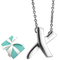 【Tiffany&amp;Co. 蒂芙尼】KISS系列-X塗鴉符號墜飾925純銀項鍊