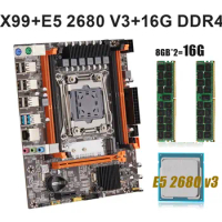 KEYIYOU LGA 2011-3 X99 Motherboard Xeon Kit E5 2680 V3 And 16GB DDR4 2133MHZ ECC REG RAM Memory PCIE 16X