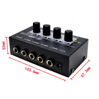 Mini Audio Mixer 12V 4 Channel Audio Sound Mixer for Club Guitars Bass Keyboards Mixer Studio Stage Live and Studio Mobile Phone